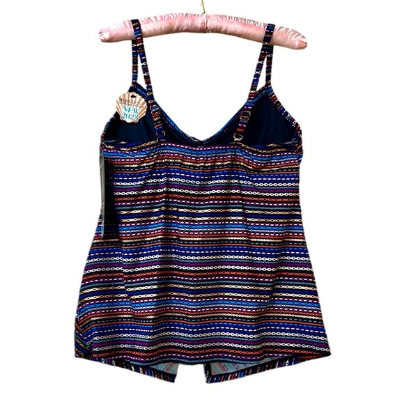 MiracleSuit Shimmer Links Love Knot Tankini Top Size 10 - Picture 2 of 16